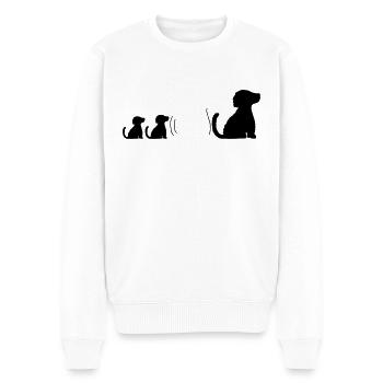 Family well-behaved sitting dogs - Men's Premium Organic Jumper - white - Front - Thijin (182cm)