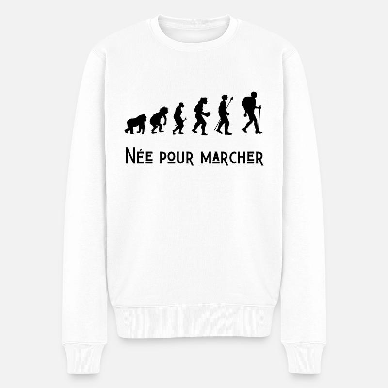 né pour marcher évolution - Pull Premium bio Homme - blanc