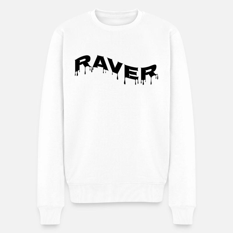 Raver - Männer Premium Bio Pullover - Weiß