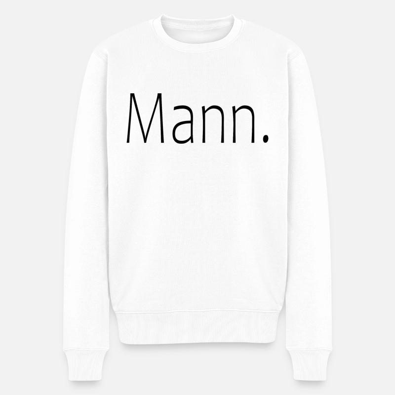 Mann - Männer Premium Bio Pullover - Weiß