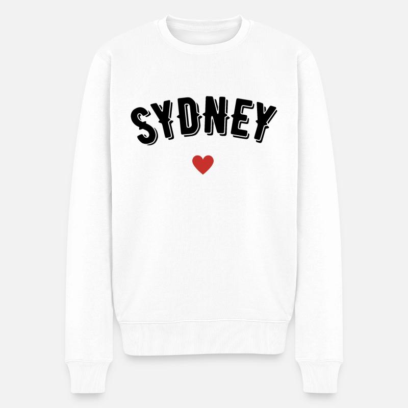 Sydney - Männer Premium Bio Pullover - Weiß