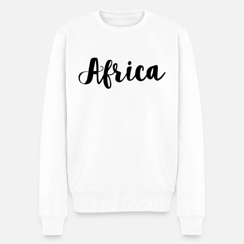 Afrika Schriftzug - Männer Premium Bio Pullover - Weiß