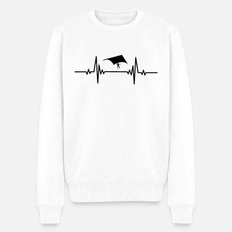 Herzklopfen Drachenfliegen - Männer Premium Bio Pullover - Weiß