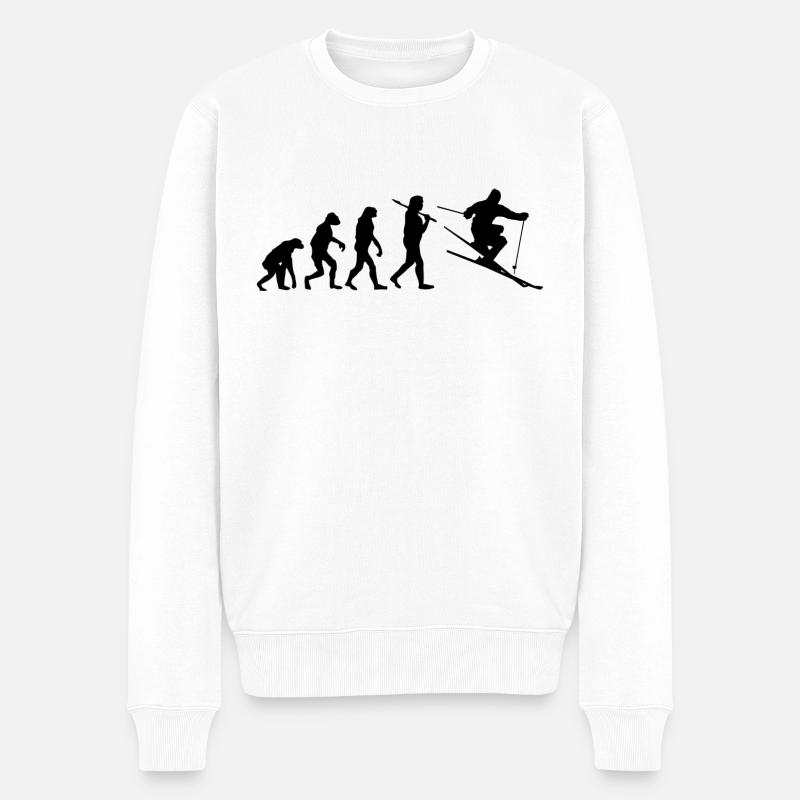 Ski - Männer Premium Bio Pullover - Weiß