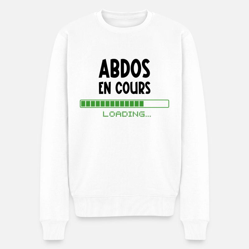 abdos en cours - Pull Premium bio Homme - blanc