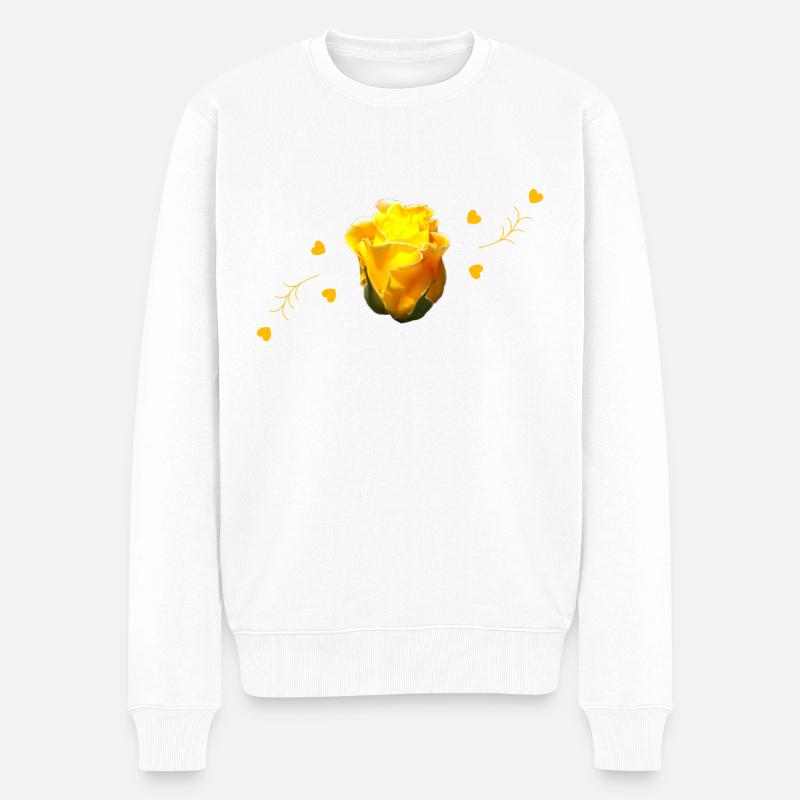 rose yellow rose - Männer Premium Bio Pullover - Weiß