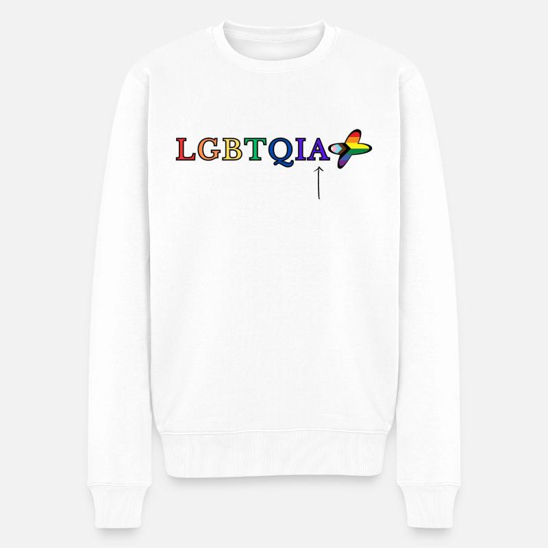 LGBTQIA+ - Männer Premium Bio Pullover - Weiß