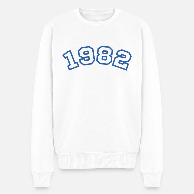 1982 bleu sport - Pull Premium bio Homme - blanc