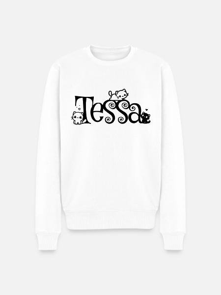 Tessa Navn Fornavn Killing Navn - Økologisk premium-sweatshirt til mænd - hvid