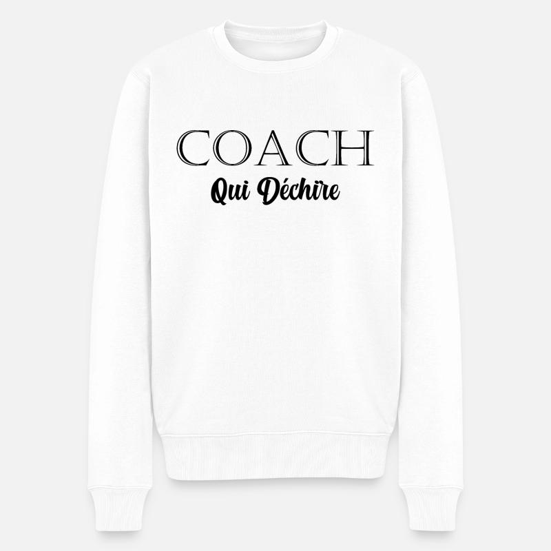 Coach Qui Déchire - Pull Premium bio Homme - blanc