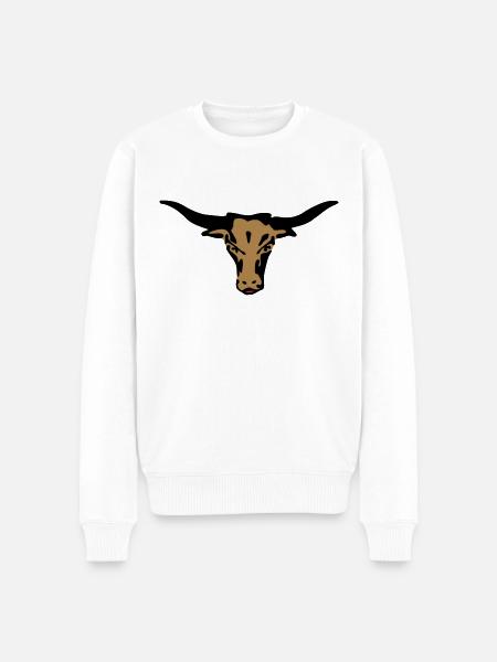 longhorn texas - Männer Premium Bio Pullover - Weiß
