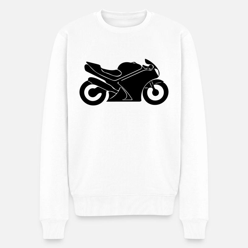 Motorrad - Männer Premium Bio Pullover - Weiß