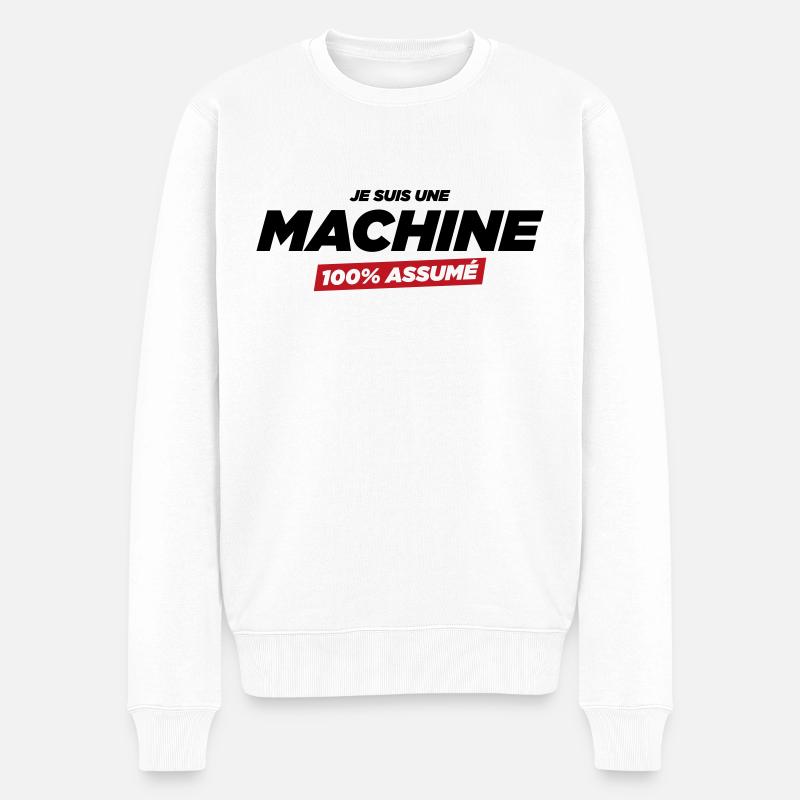je suis une machine - Pull Premium bio Homme - blanc