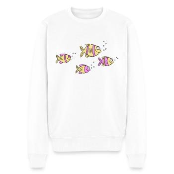 Fish Water Sea Graffiti Dessin des enfants Nature - Pull Premium bio Homme - blanc - Devant - Thijin (182cm)