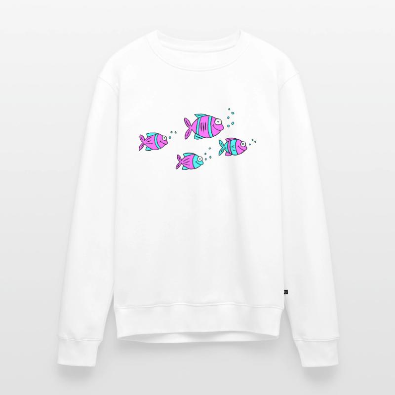 Poisson Cichlide Eau Mer Graffiti Dessin Pull Premium bio Homme