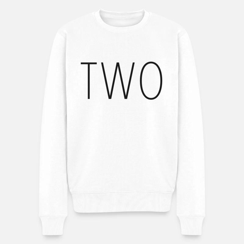 TWO - Männer Premium Bio Pullover - Weiß