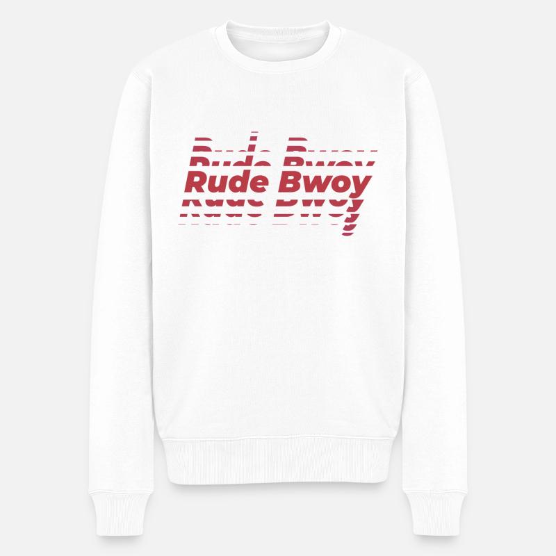 Unhöflicher Bwoy - Männer Premium Bio Pullover - Weiß