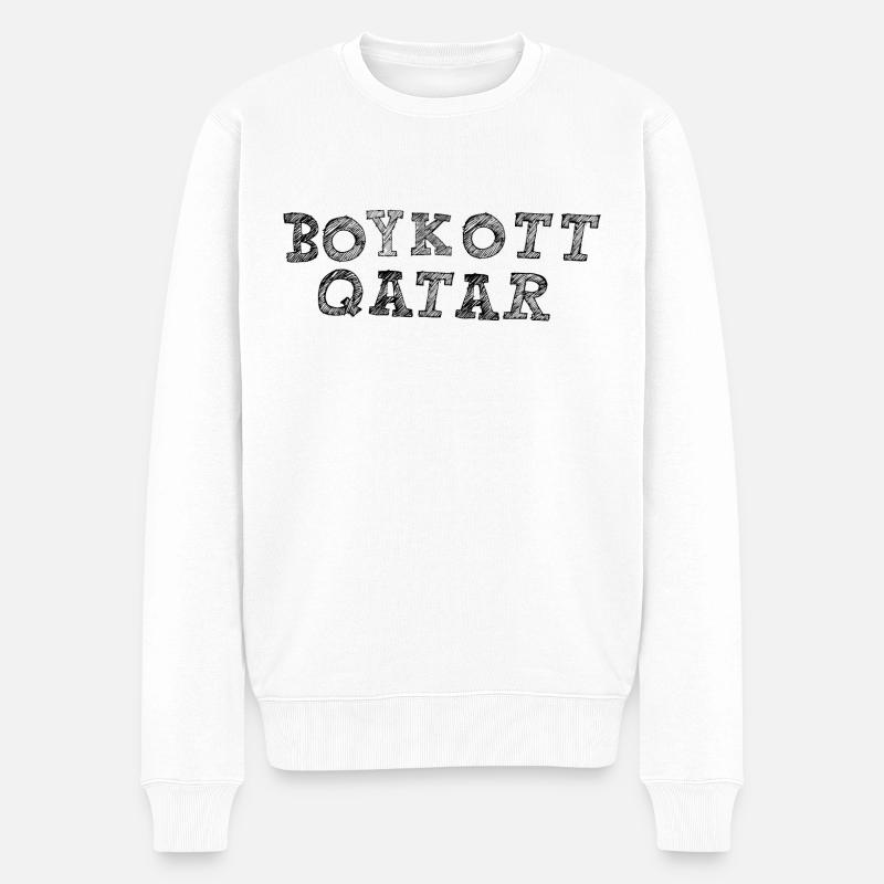 BOYKOTT KATAR - Pull Premium bio Homme - blanc