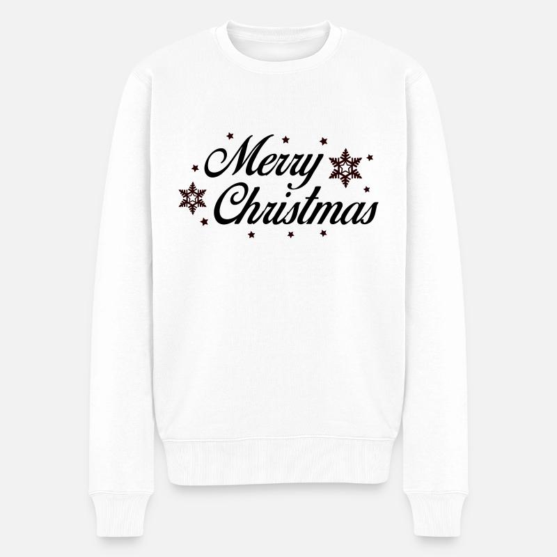 merry christmas - Männer Premium Bio Pullover - Weiß