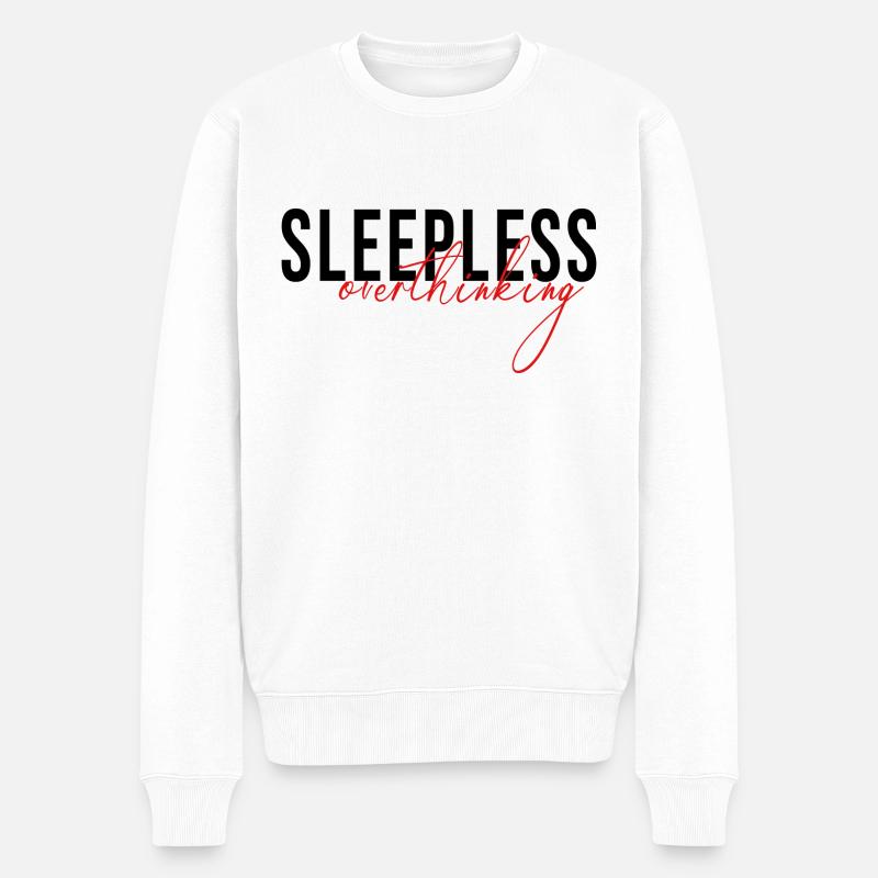 sleepless overthinking - Männer Premium Bio Pullover - Weiß