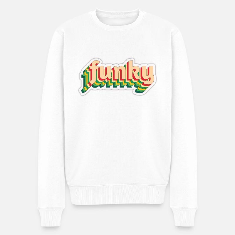 Funky - Männer Premium Bio Pullover - Weiß