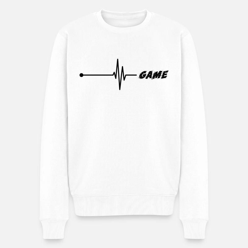 Game Gaming PC - Männer Premium Bio Pullover - Weiß