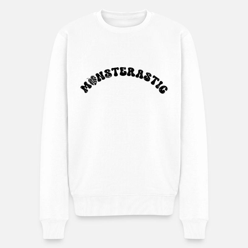 Monsterastic Monstera - Pull Premium bio Homme - blanc