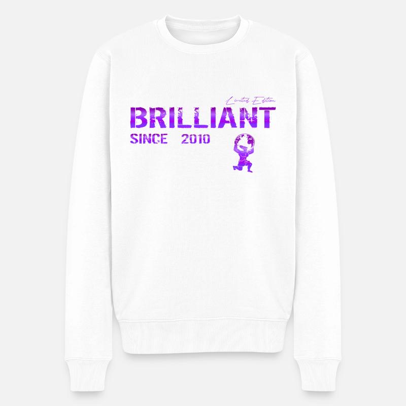 Brilliant since 2010 - Männer Premium Bio Pullover - Weiß