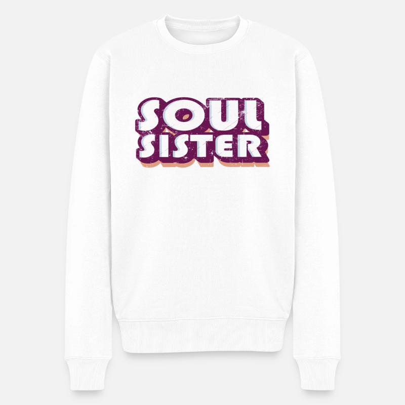 Soul Sister Retro - Männer Premium Bio Pullover - Weiß