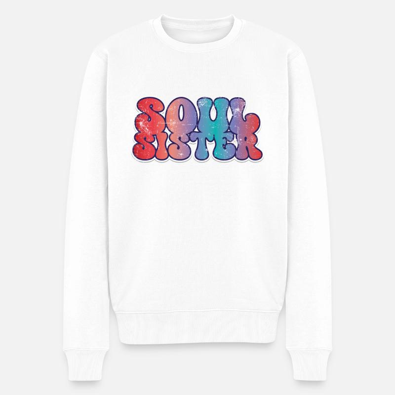 Soul Sister Retro - Männer Premium Bio Pullover - Weiß