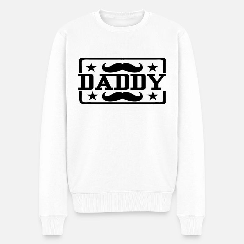 Daddy - Männer Premium Bio Pullover - Weiß