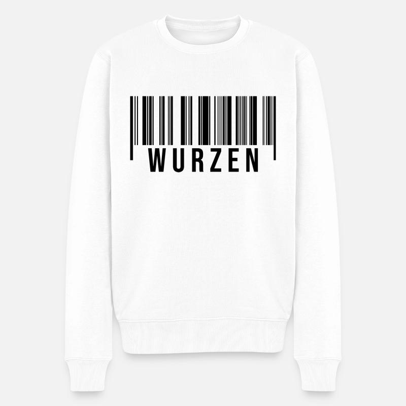 Wurzen Strichcode - Männer Premium Bio Pullover - Weiß