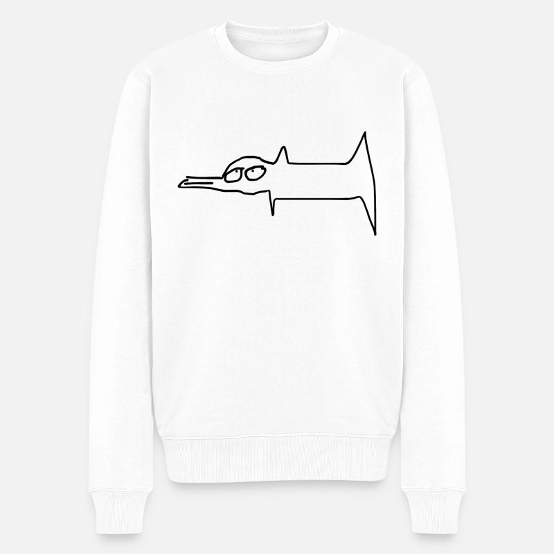 Fisch Fische Angeln - Männer Premium Bio Pullover - Weiß
