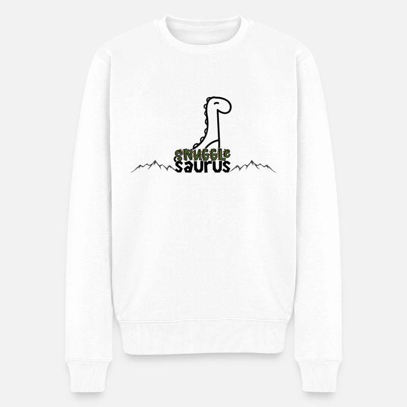 Dino04 - Männer Premium Bio Pullover - Weiß