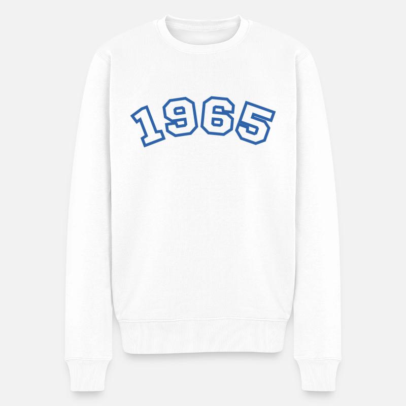 1965 Sport Blau - Männer Premium Bio Pullover - Weiß