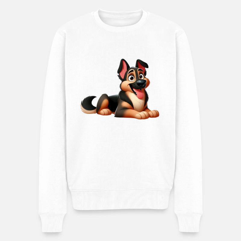 Beauceron 5 - Männer Premium Bio Pullover - Weiß