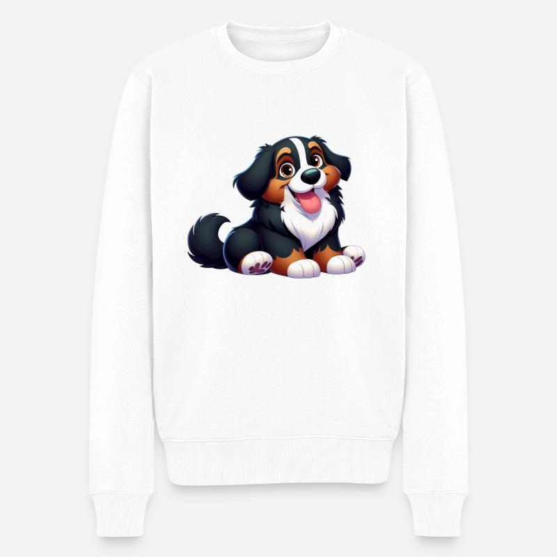 Berner Sennenhund 3 - Männer Premium Bio Pullover - Weiß
