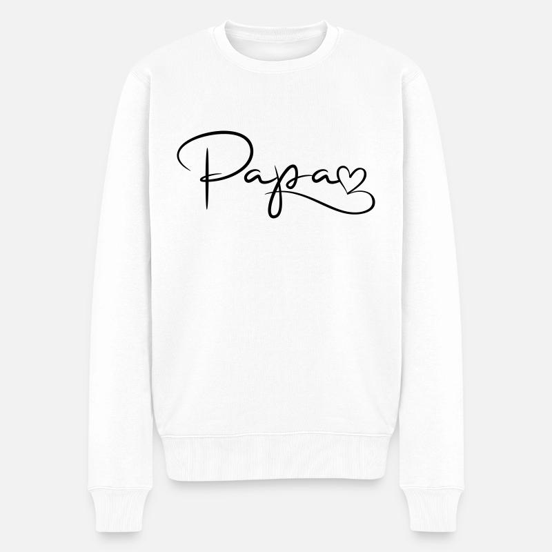 Police de papa avec coeur - Pull Premium bio Homme - blanc