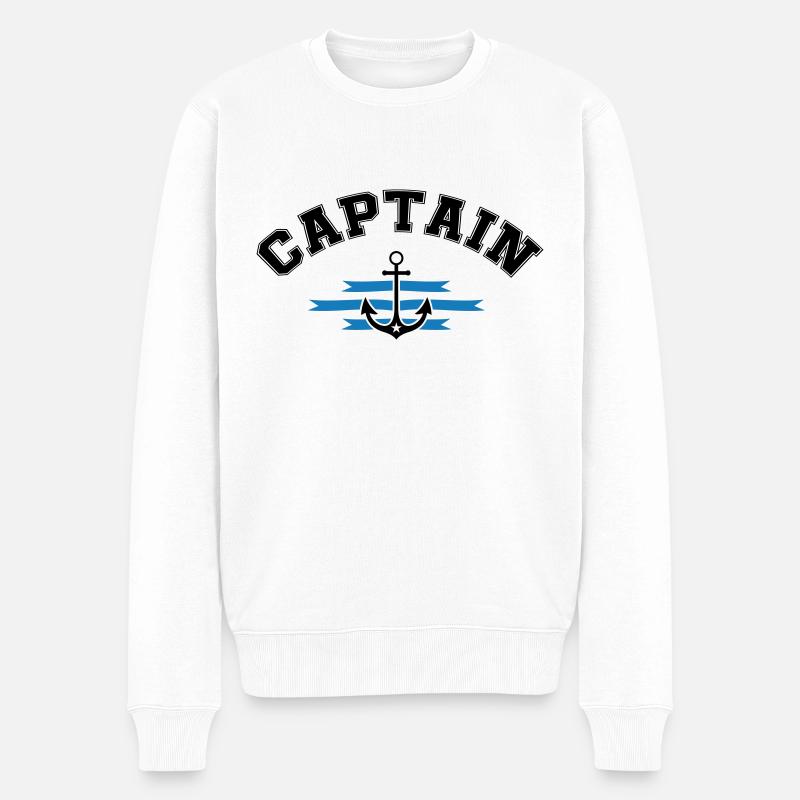 Capitaine d’ancre - Pull Premium bio Homme - blanc