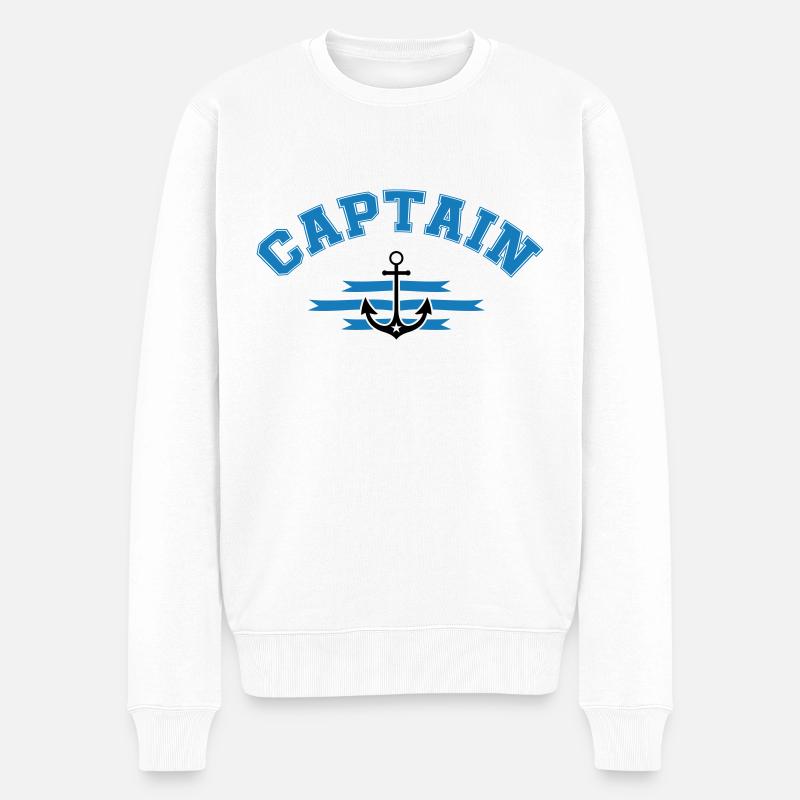 Anker Captain - Männer Premium Bio Pullover - Weiß