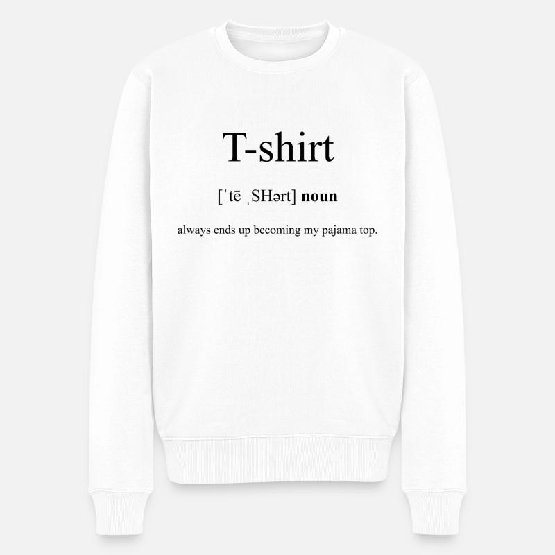 T-Shirt Definition Dictionary - Männer Premium Bio Pullover - Weiß