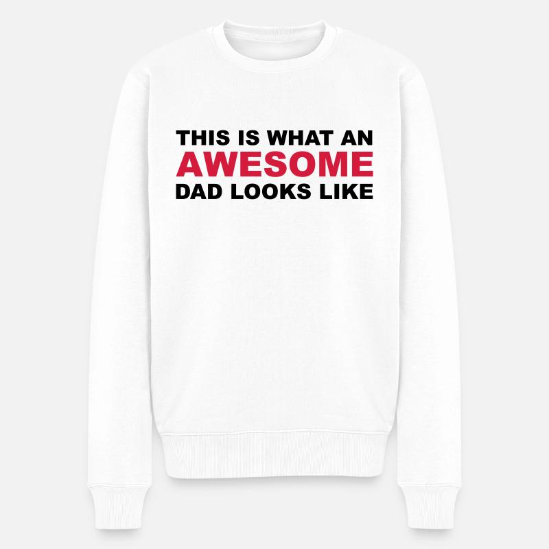 Awesome Dad - Männer Premium Bio Pullover - Weiß