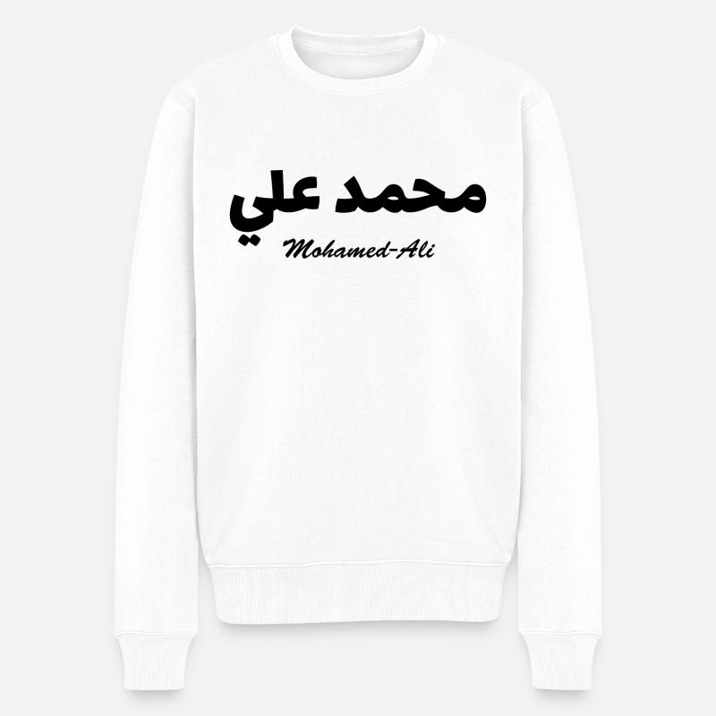 Mohamed-Ali Calligraphie Arabe Prénom - Pull Premium bio Homme - blanc