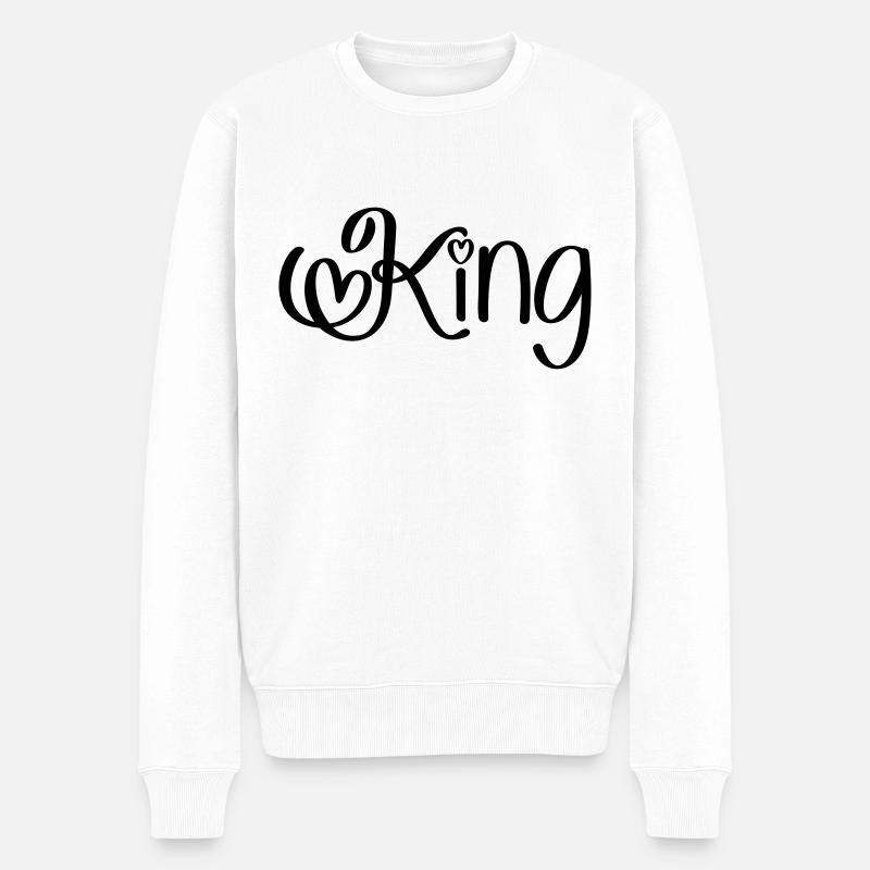 King avec coeur - Pull Premium bio Homme - blanc