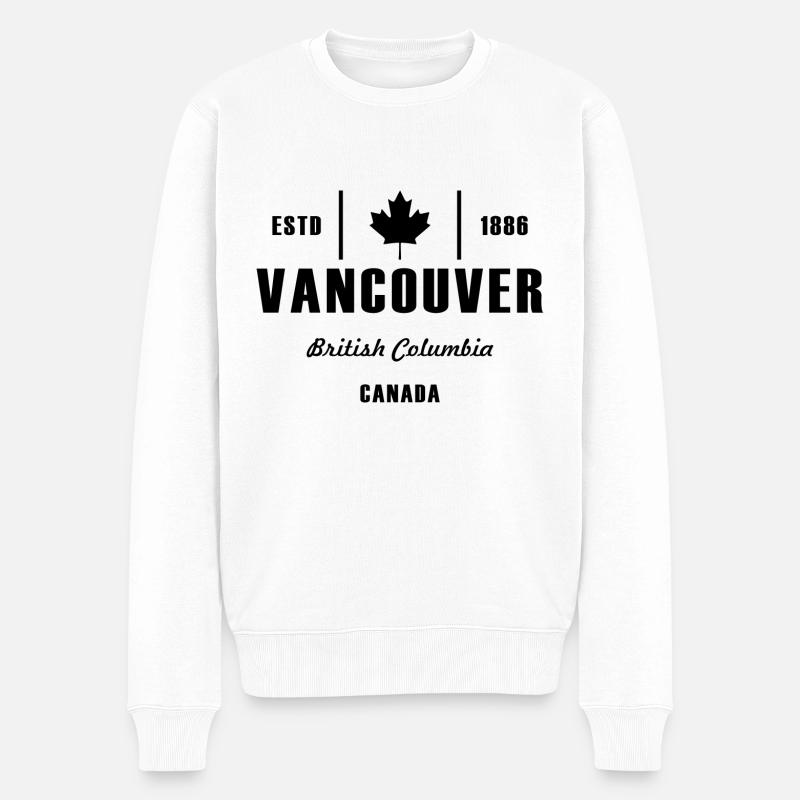 Vancouver canada Geschenk Flagge Kanadisch - Männer Premium Bio Pullover - Weiß