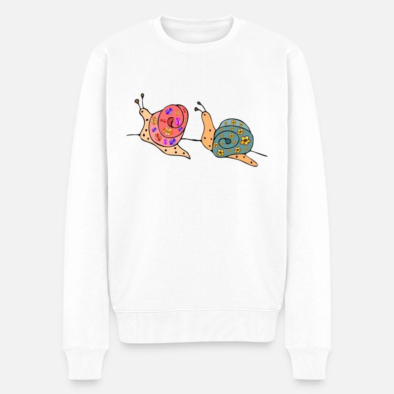Escargots - Pull Premium bio Homme - blanc