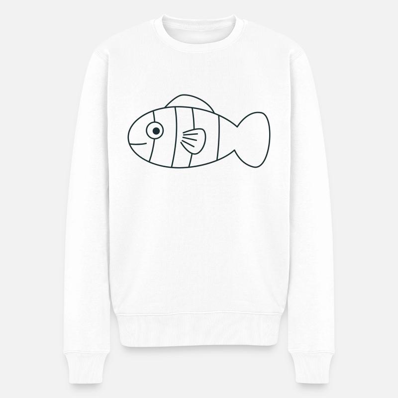 Poisson dopey rond - Pull Premium bio Homme - blanc