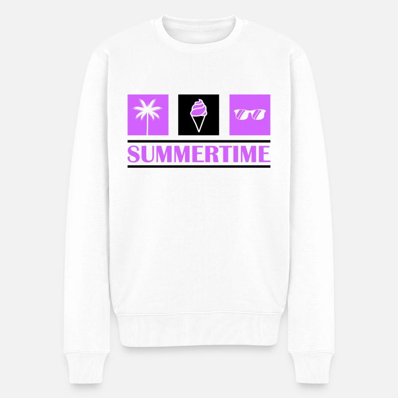 Été - Pull Premium bio Homme - blanc