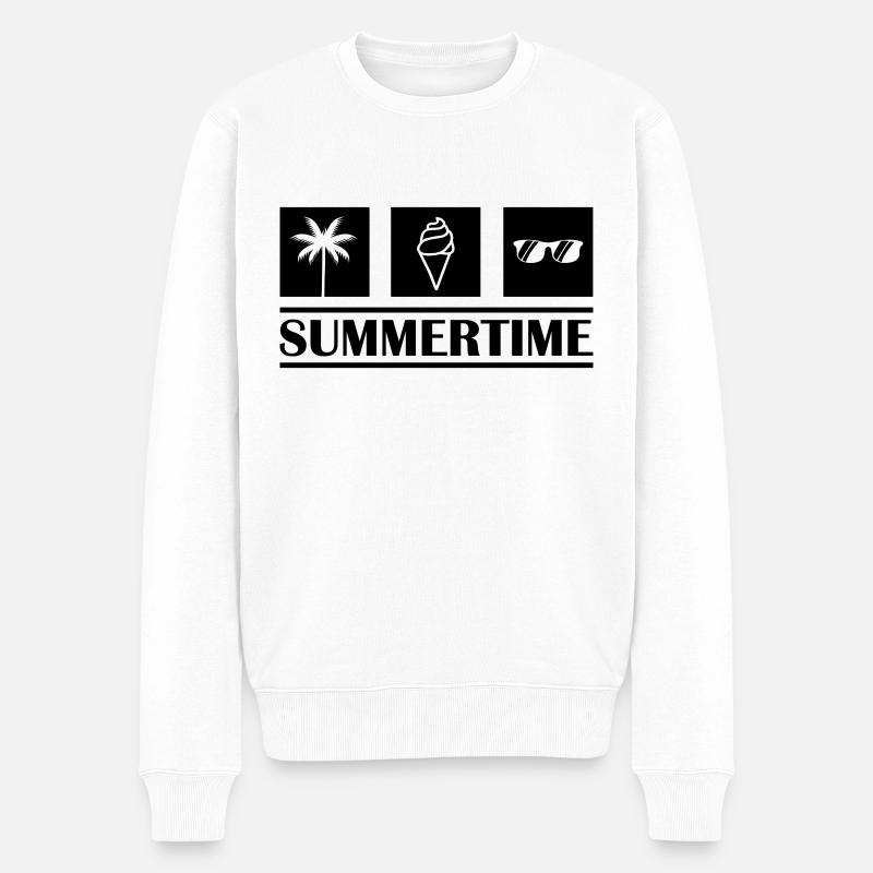 Summertime - Männer Premium Bio Pullover - Weiß