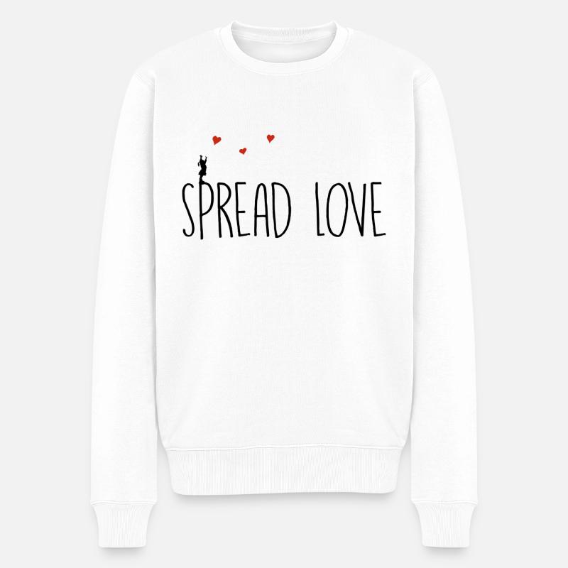 Spread Love - Männer Premium Bio Pullover - Weiß